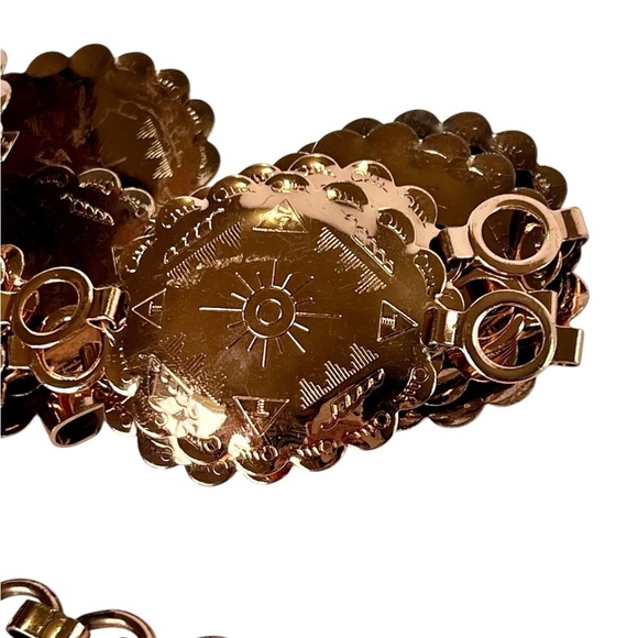 Rose Gold Adjustable Concho Western Style Belt Metal Aztec Casual Cowgirl main image 5
